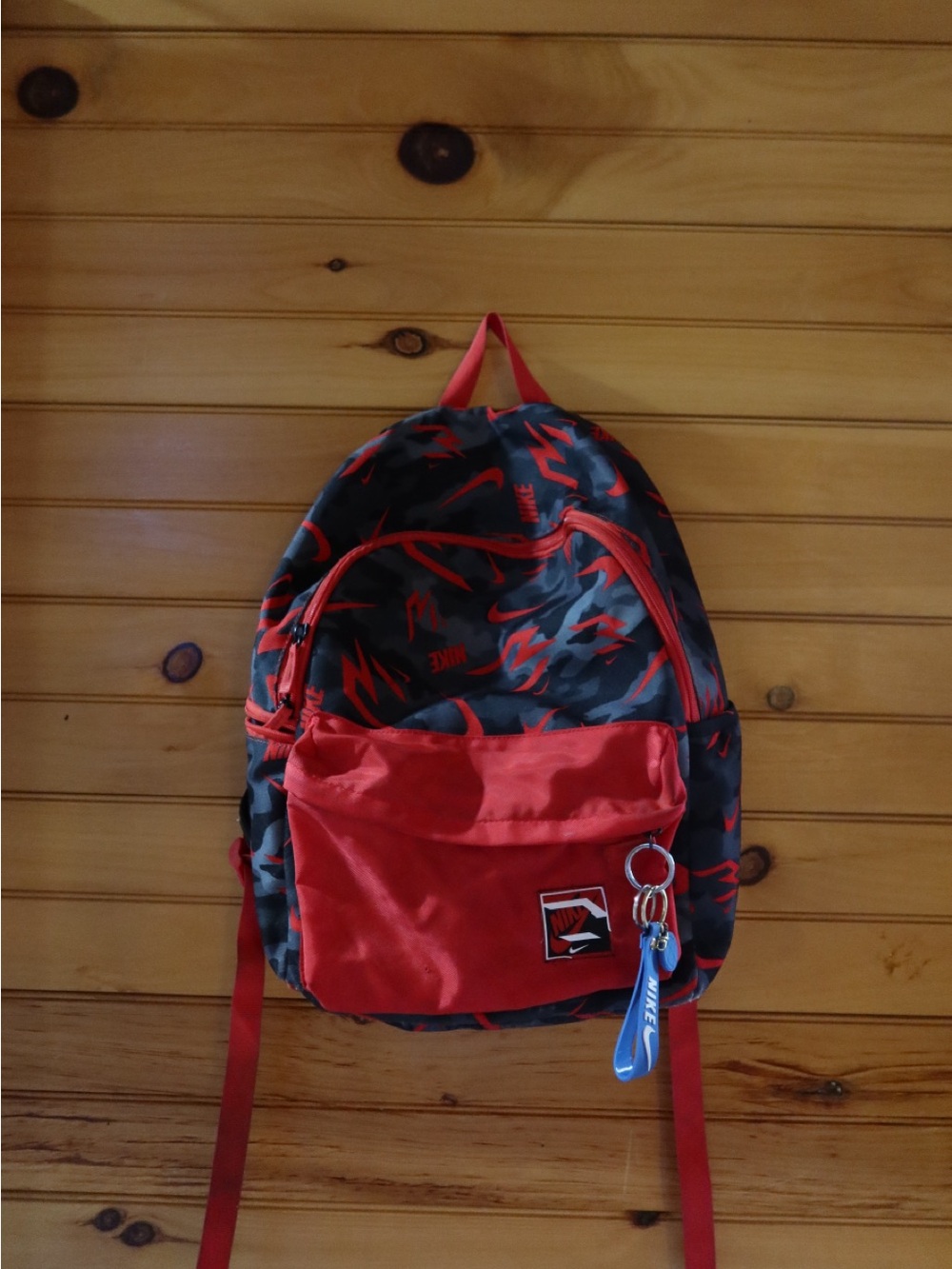 Nike Red and Black Camo Graphic Backpack